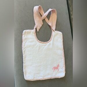 Hermes Pink and White Kids Bib